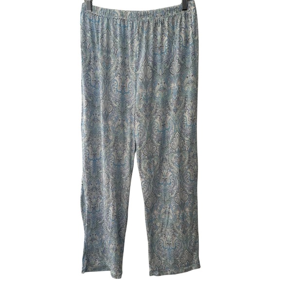 Body Touch Lingerie Classic Pajama Set Paisley Print Blue White Size Large NEW - Picture 4 of 7